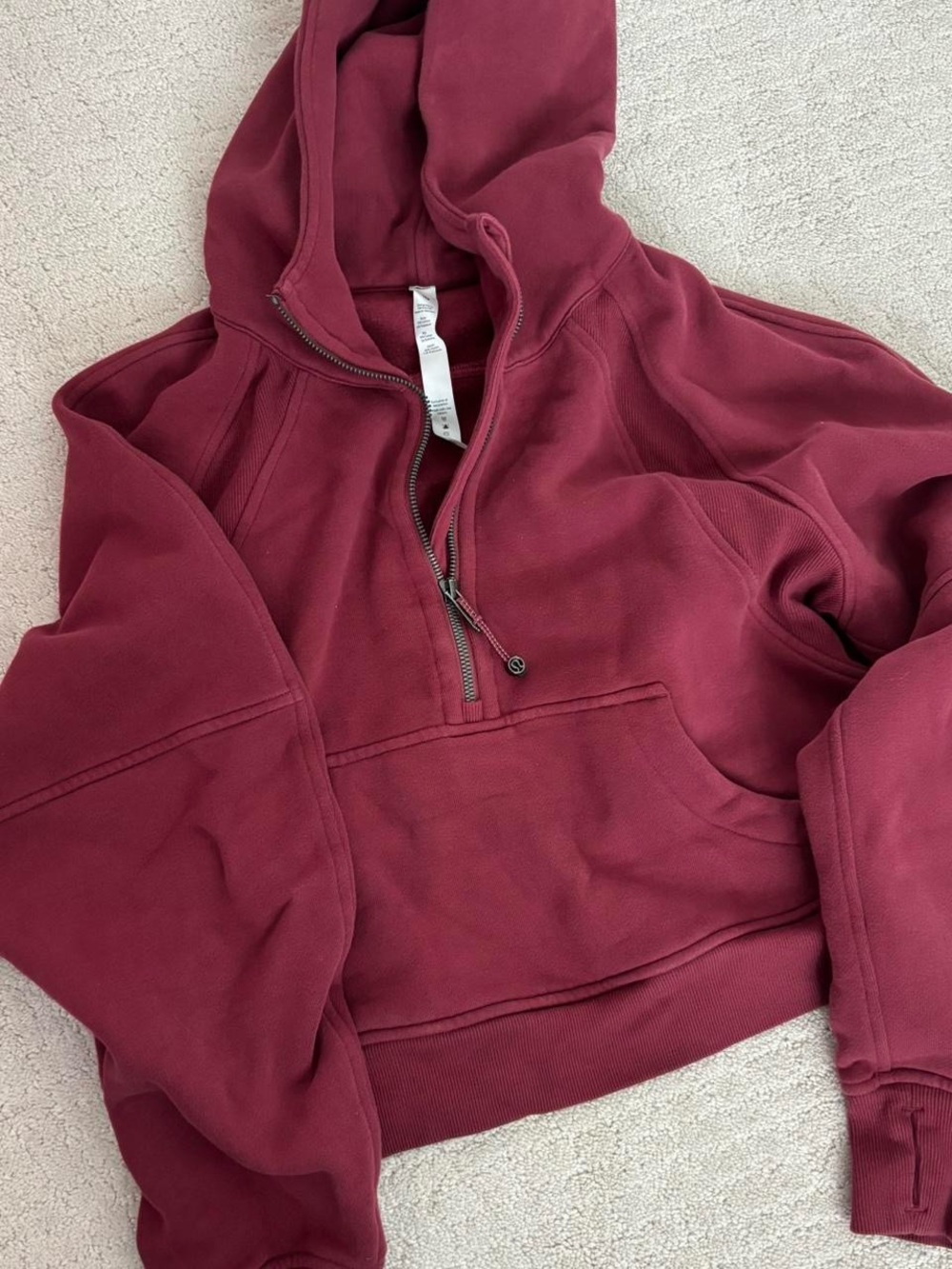 lululemon athletica Zip-Neck Pullover in Deep Wine